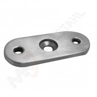 Handlaufhalter Anschraubplatte, Anbau Flach, satiniert