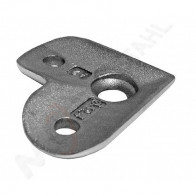 Handlaufhalter Anschraubplatte Eck, Anbau Rund Ø42,4, satiniert